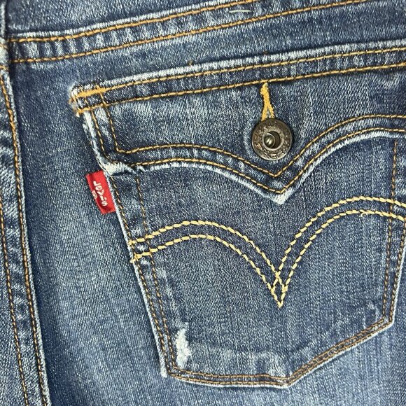 Womens 545 Levi Jeans Low Boot Cut Stretch Size 8M (30Wx32L) - Picture 8 of 13